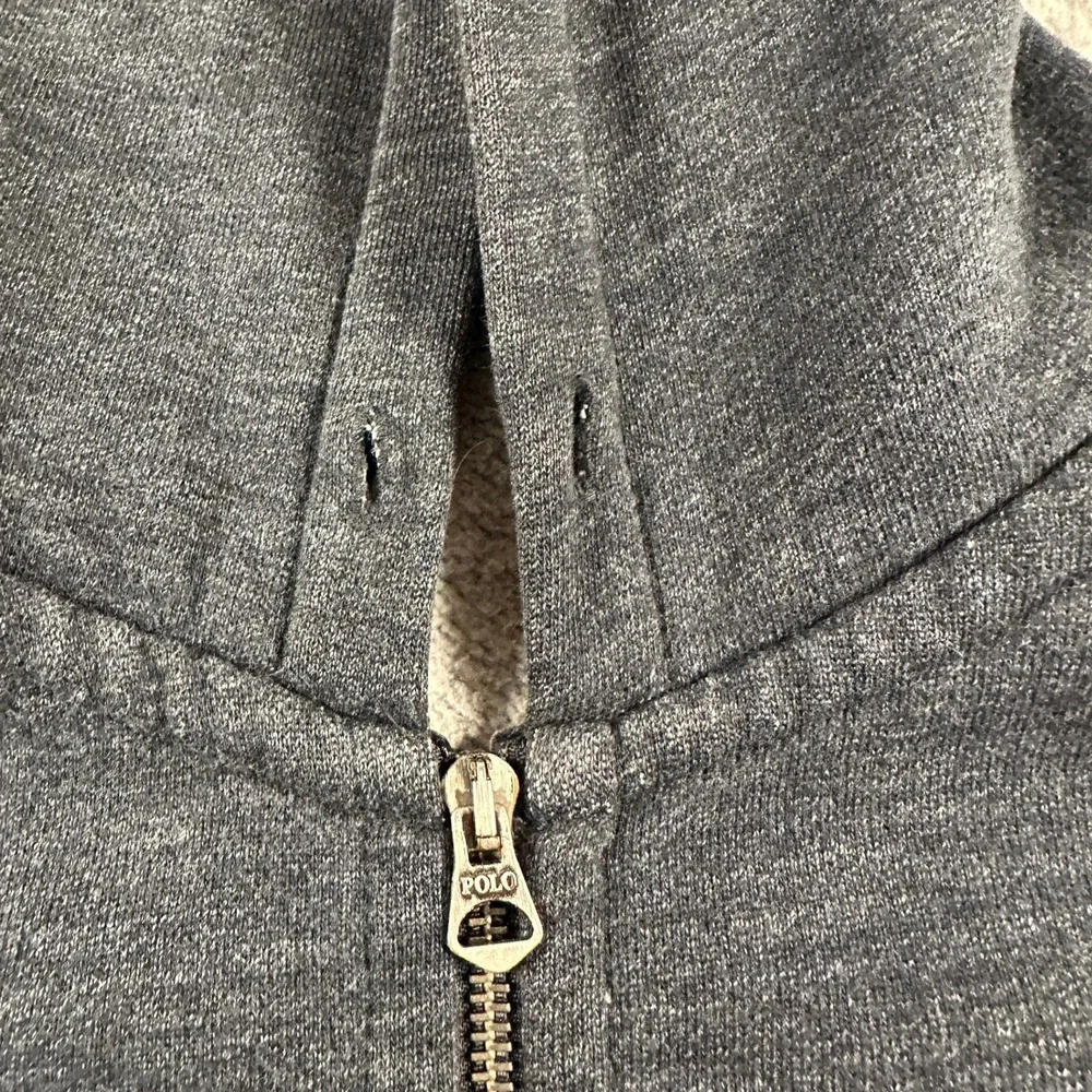 Polo Ralph Lauren Hoodie Mens L‎ Blue Full Zip Cotton Fleece Logo Heavyweight